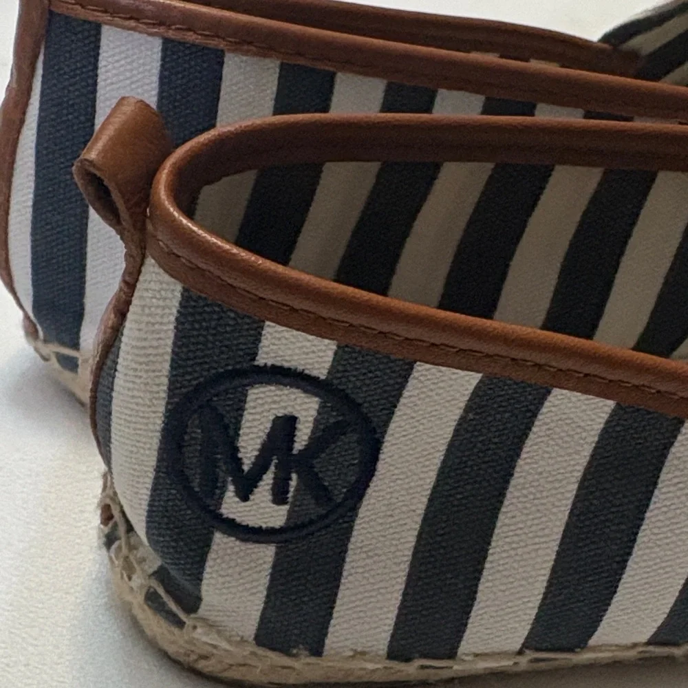 Michael Kors Navy and White Striped Women’s Espadrilles Size 8